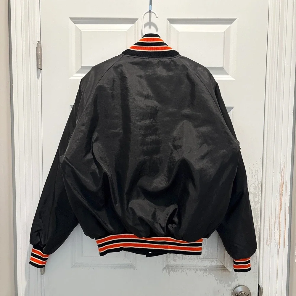 Vintage Auburn Tigers Baseball Varsity Satin Bomber Jacket Large